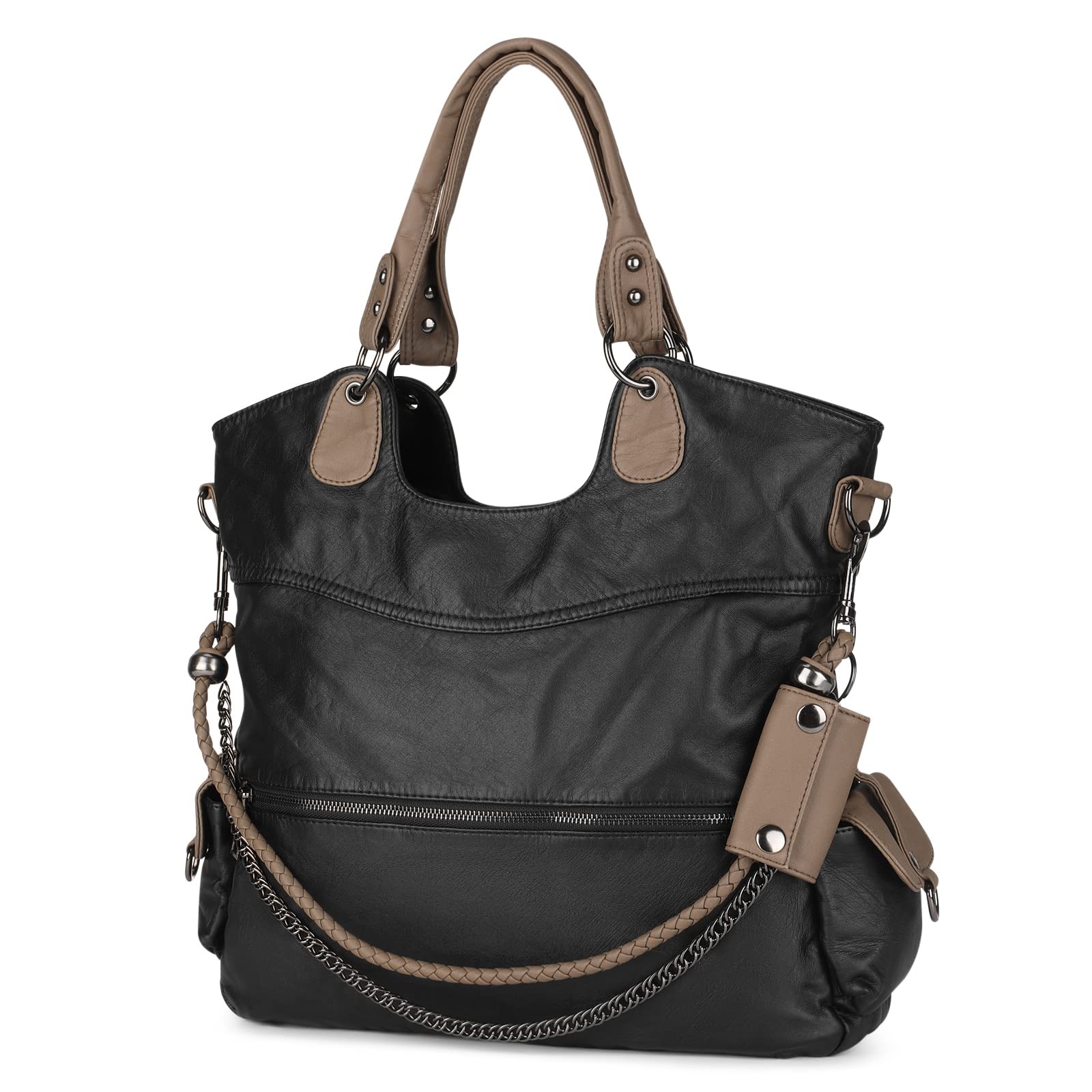 Vegan Leather Crossbody Shoulder Bag for Women - Large Capacity Tote Purse with Multiple Pockets - Stylish & Durable Washable Faux Leather Handbag - Perfect for Work, Travel & Everyday Use