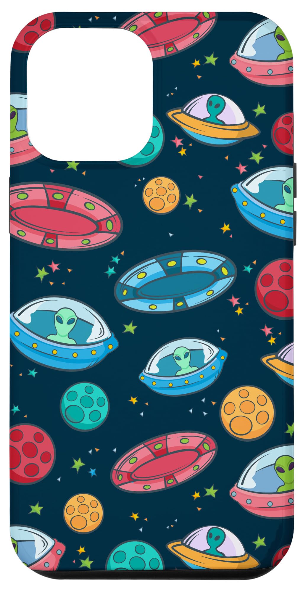 iPhone 12 Pro Max Case - Unique Alien Spaceship & Planets Design - Durable Protective Phone Cover for Sci-Fi Fans & Space Enthusiasts - Perfect for Daily Use, Travel & Gift Giving