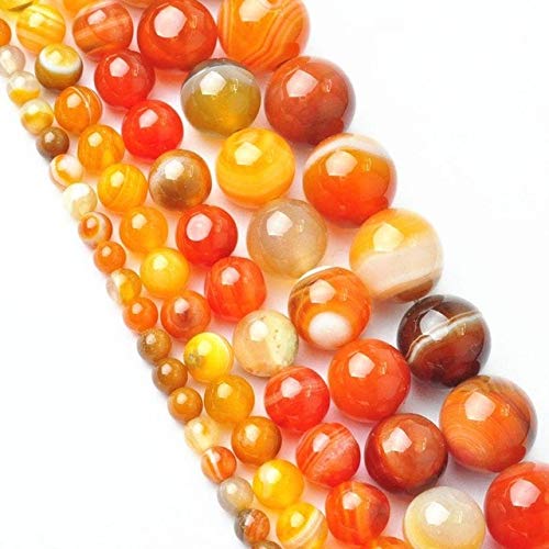 Natural Orange Tiger Eye Round Loose Beads 8mm - DIY Bracelet Making Supplies, Fashion Jewelry Craft Beads for Necklaces & Anklets - Perfect for Boho, Handmade & Gift Jewelry Projects