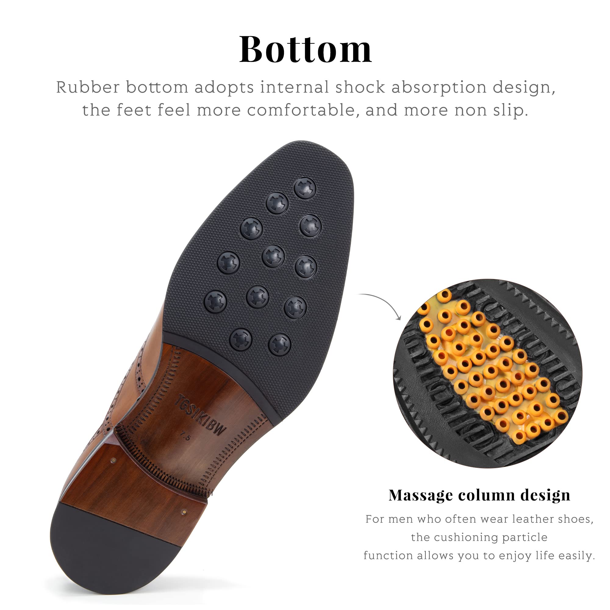 Men's Oxford Dress Shoes - Classic Low Heel Leather Brogue Wingtip Formal Shoes for Business, Office & Wedding | Gatsby Style Black Leather Shoes for Professional & Special Occasions