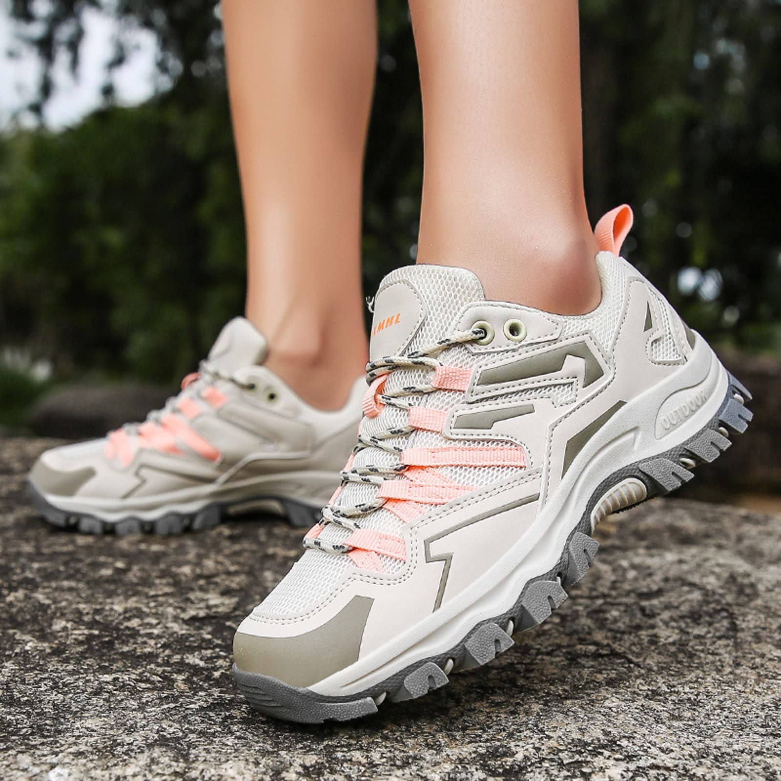 Viunychn Women's Trekking & Hiking Shoes - Waterproof Outdoor Shoes with Arch Support, Non-Slip Thick Sole for Mountain Climbing, Camping & Trail Walking - Durable Wear-Resistant Hiking Footwear for Outdoor Adventures