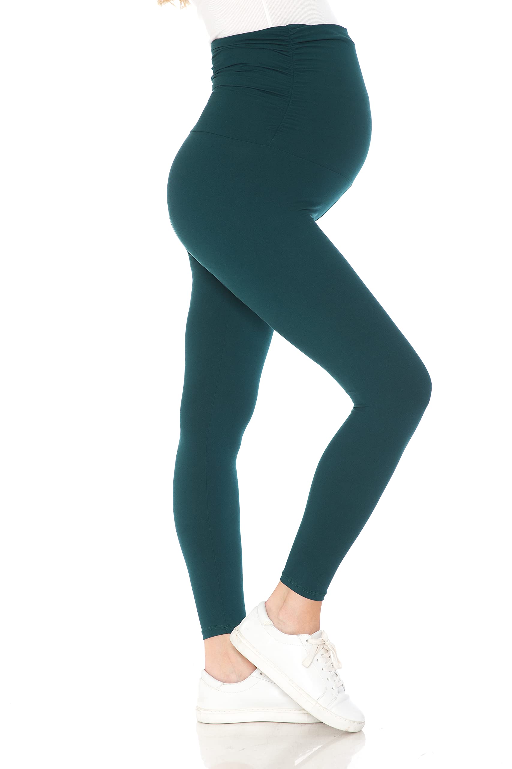 Leggings Depot Women's Maternity Leggings - Over The Belly Pregnancy Yoga Pants for Workout & Casual Wear - Comfortable Stretchy Tights for Expecting Moms