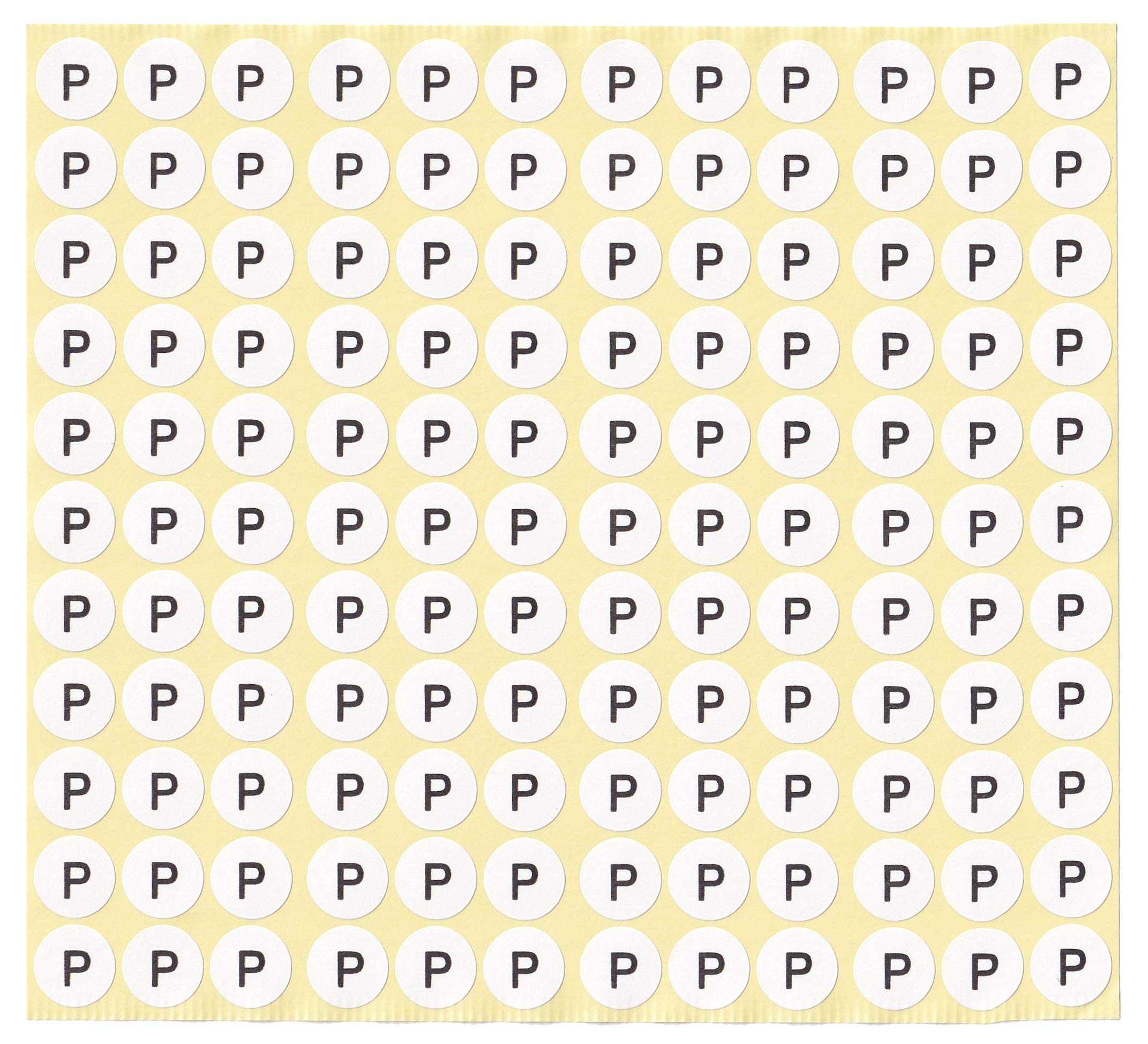 DealzEpic - Letter P Alphabet Stickers - Small Round Self-Adhesive Peel & Stick Labels (15 Sheets) - Perfect for Scrapbooking, DIY Crafts & School Projects