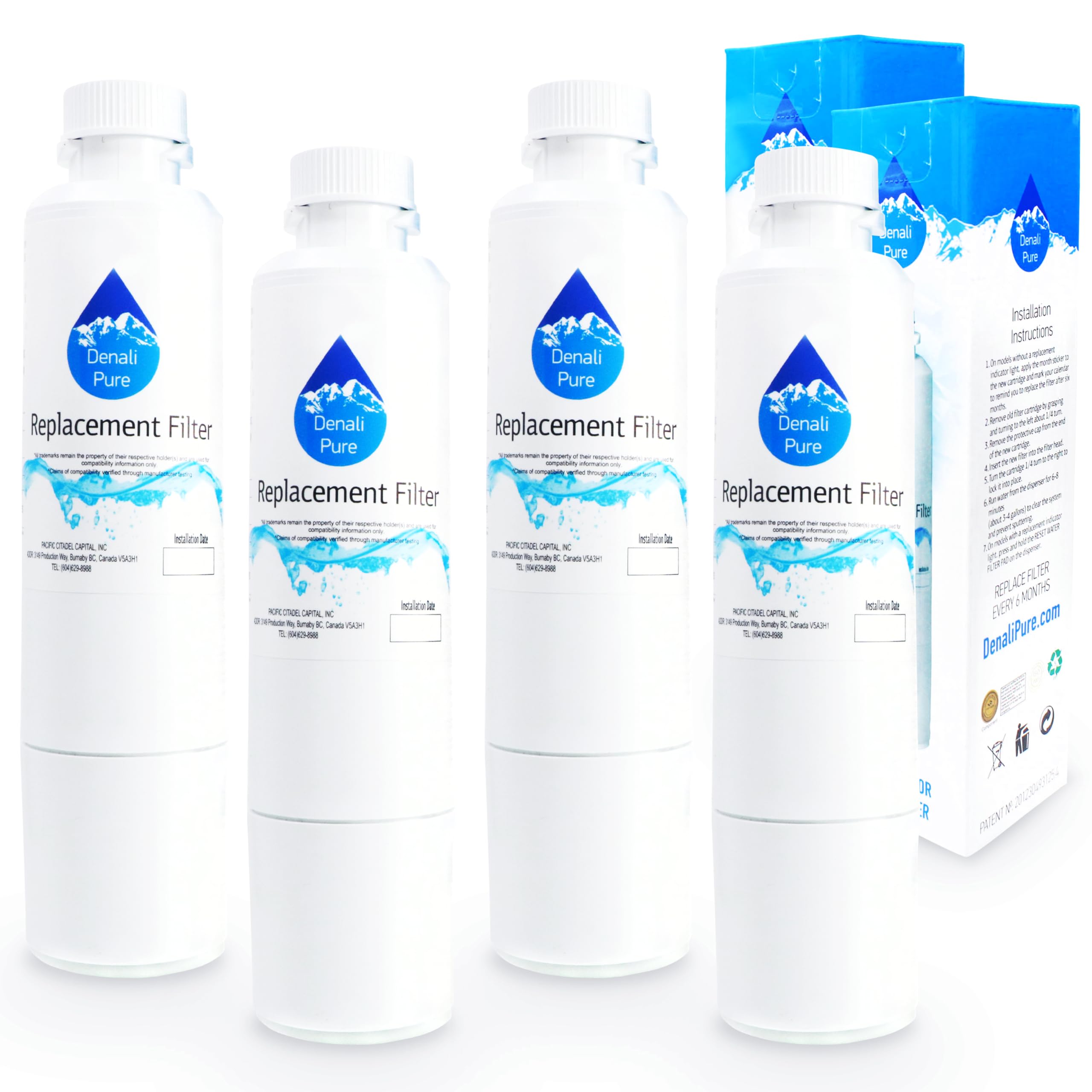 4-Pack Samsung HAF-CIN Refrigerator Water Filter Replacement - Compatible with Samsung HAF-CIN Fridge Water Filter Cartridge | Pure Drinking Water for Home & Office Use