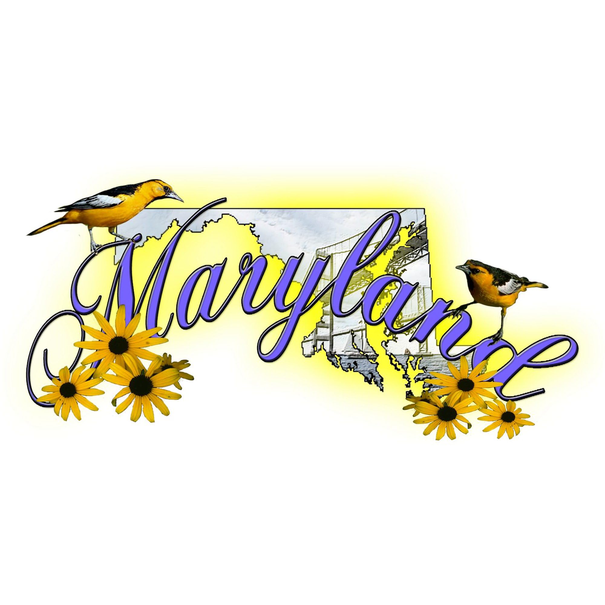Maryland Oval Car Bumper Sticker - Decorate Your Vehicle