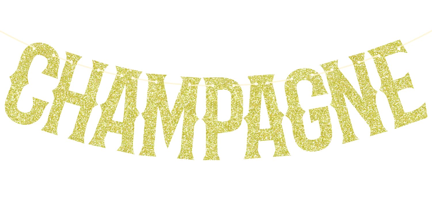 Gold Glitter Champagne Banner - Drake Bunting Sign for Hip Hop Birthday Party Decorations | Perfect for Rap Themed Events, 21st Birthdays & Celebrations