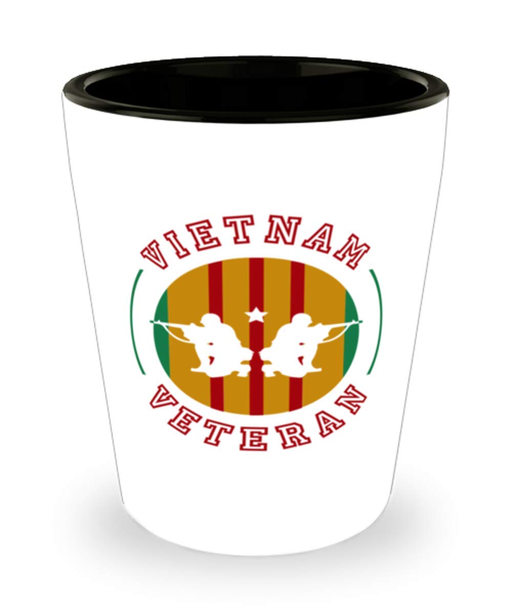 Veteran Shot Glass - Patriotic Gift for Vietnam, Korean War Veterans - Perfect for Navy, Army, Air Force & USMC Retirees - Great for Veteran's Day, Military Appreciation & Home Bar Decor