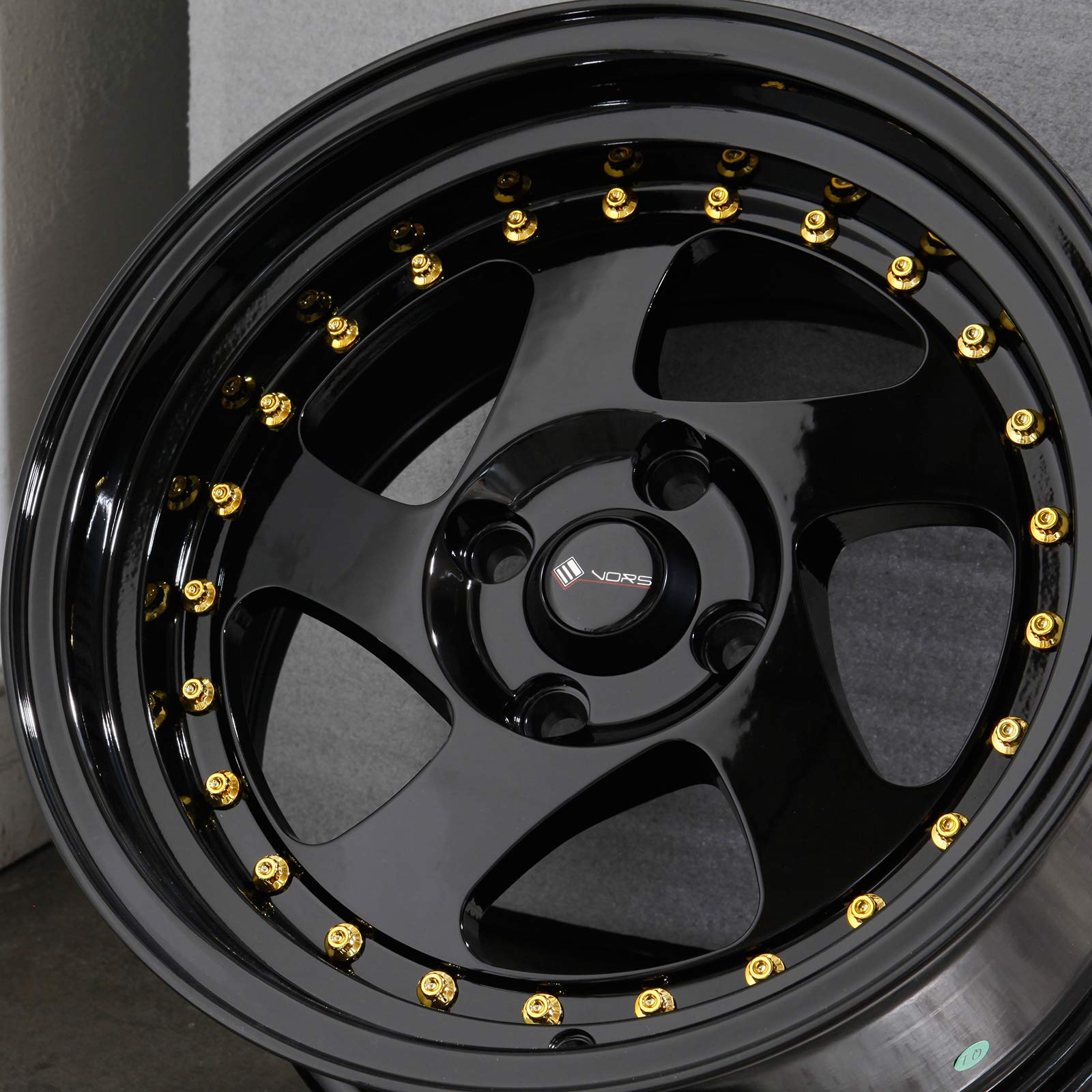 15x8 Vors VR2 4x100 20 Black Wheel Rim 73.1 Hub - High Performance Alloy Wheels for Sports Cars & Tuner Vehicles | Perfect for Racing, Street Performance & Custom Builds