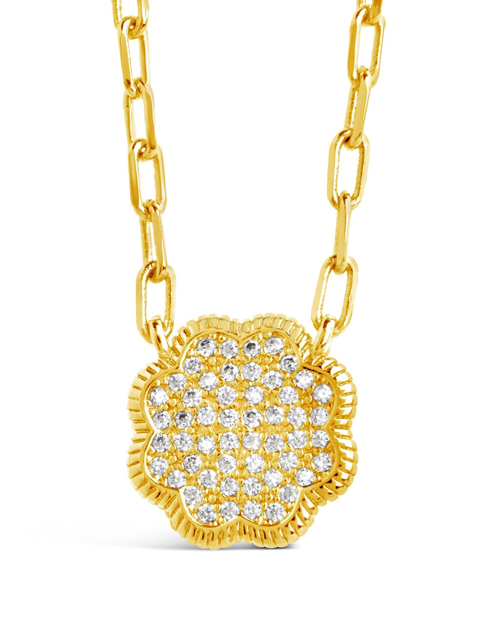Raemy CZ Rose Petal Pendant Necklace - Elegant Cubic Zirconia Jewelry for Women, Perfect for Valentine's Day, Anniversary & Romantic Date Nights