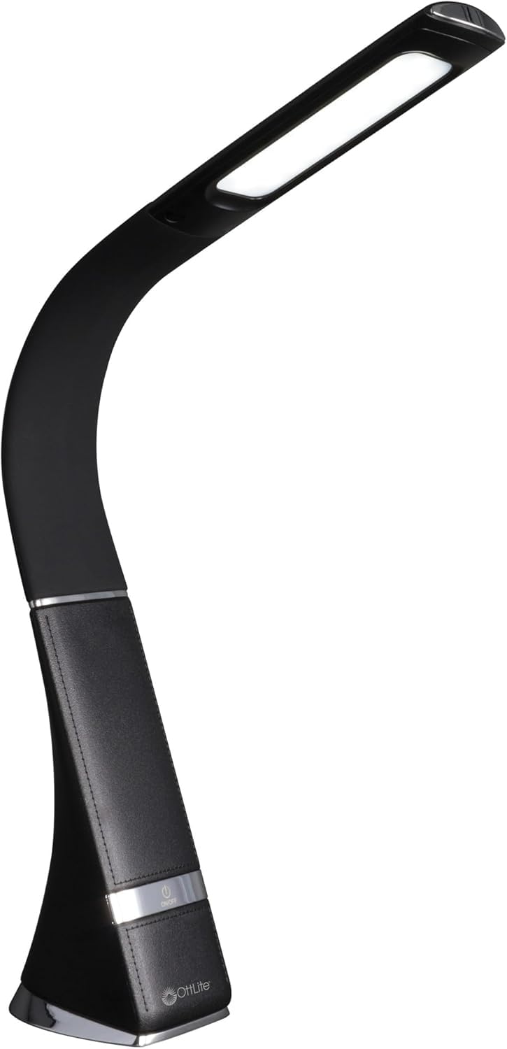 OttLite Rechargeable LED Desk Lamp with ClearSun Technology - Portable, Dimmable & Flexible Gooseneck for Home Office, Reading, Study - USB-C Rechargeable Battery Task Light for Travel, College Dorms & Nightstand Use