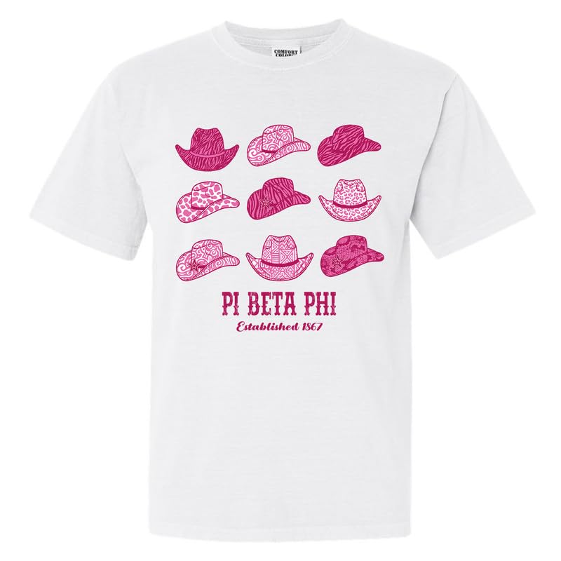 Pi Beta Phi Comfort Colors T-Shirt | Sorority Graphic Tee for Pi Phi Members | Perfect for Cowgirl Hats & Greek Life Events