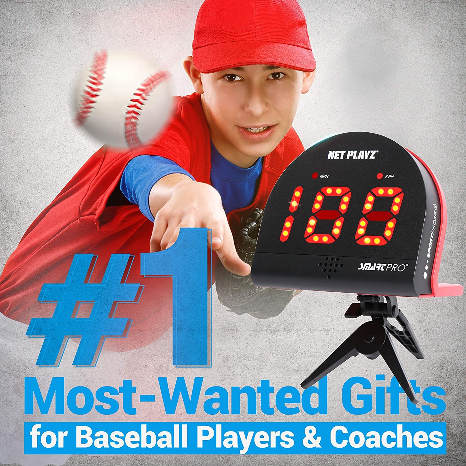 Baseball Speed Radar Gun for Training | Multi-Sport Radar Equipment for Hockey, Tennis & Soccer | Hands-Free Pitching & Batting Speed Measurement | Perfect for Coaches, Players & Sports Enthusiasts