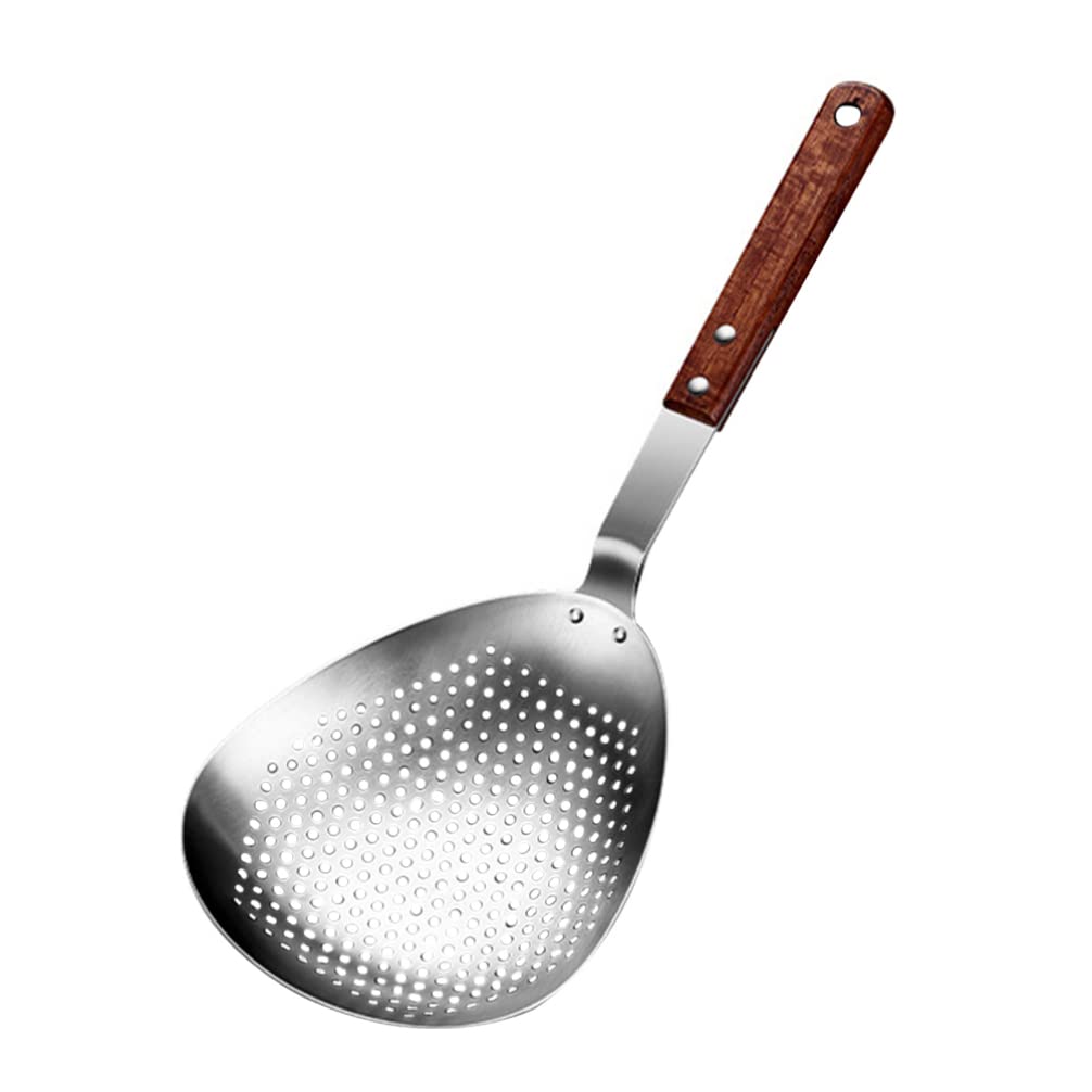 Ergonomic Stainless Steel Pepper Spoon & Noodle Strainer - Perfect for Frying, Cooking, and Kitchen Use - Durable Kitchen Accessory for Home & Restaurant