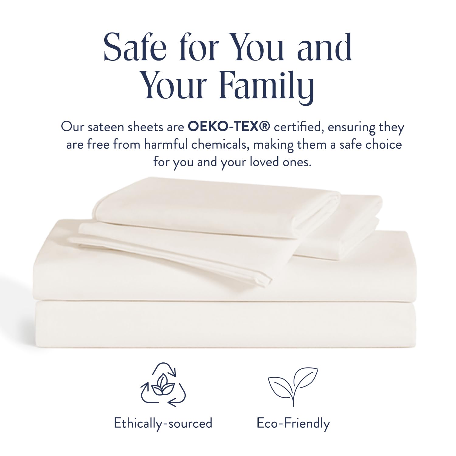 Brooklinen 100% Cotton Luxury Sateen 4-Piece Twin XL Sheet Set - Soft Cream Bedding with Fitted Sheet, Flat Sheet & 2 Pillowcases - Perfect for Guest Rooms, Dorms & Cozy Bedrooms