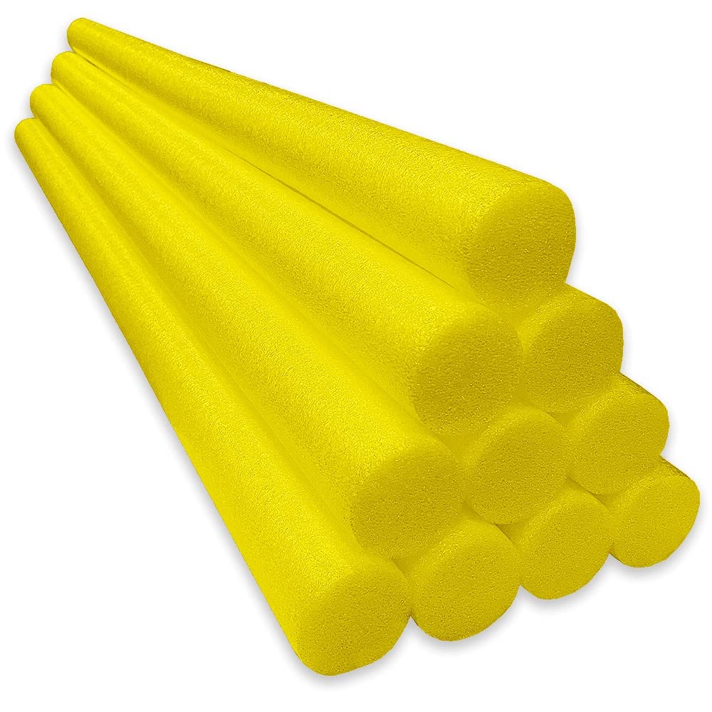 Oodles of Noodles Solid Deluxe Foam Pool Swim Noodles 10 Pack (55 Inch Length) - Perfect for Swimming, Water Aerobics, and Pool Fun