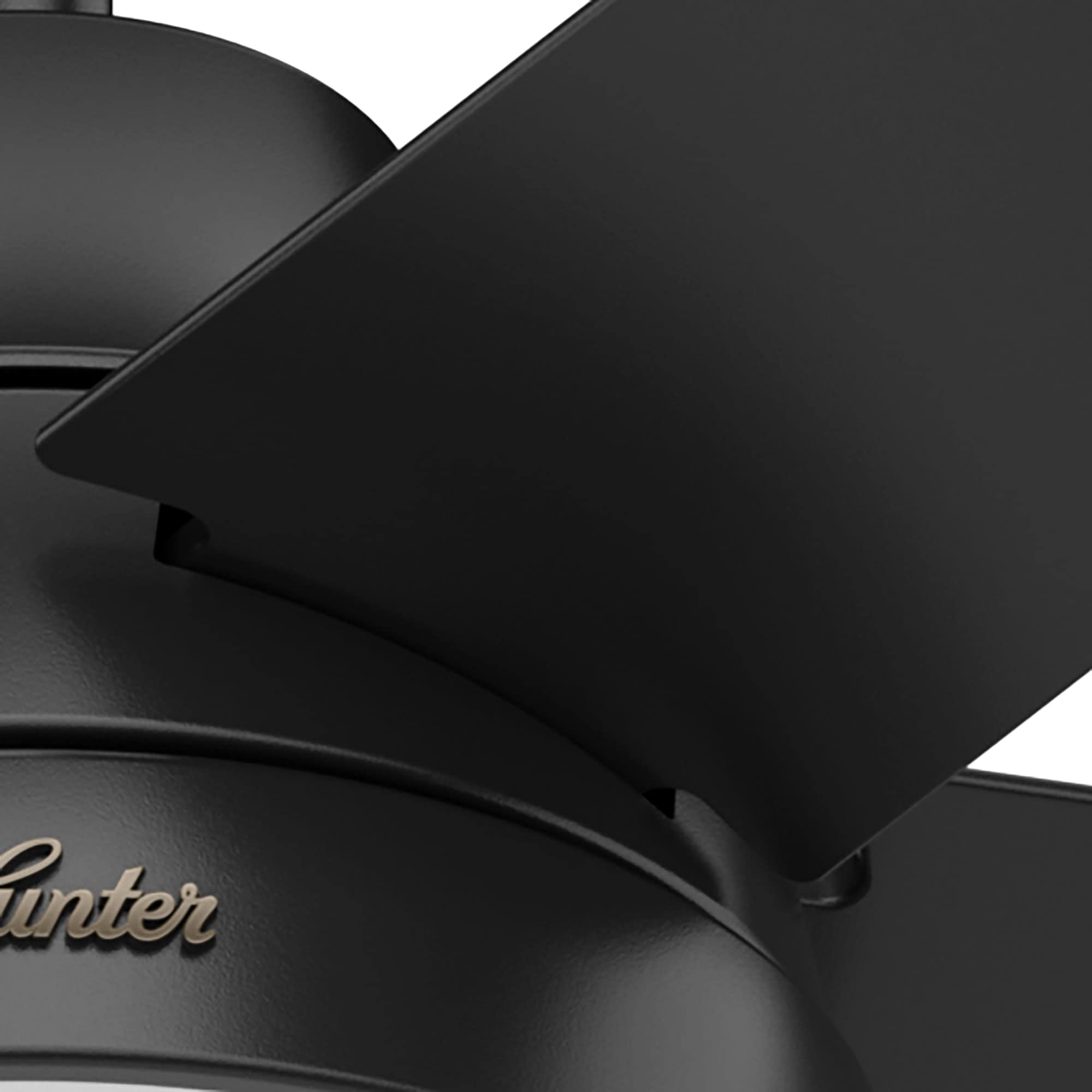 Hunter Aerodyne 52 Inch Ceiling Fan with LED Light and Remote Control, Matte Black Finish - Perfect for Living Room, Bedroom, and Outdoor Patio Cooling