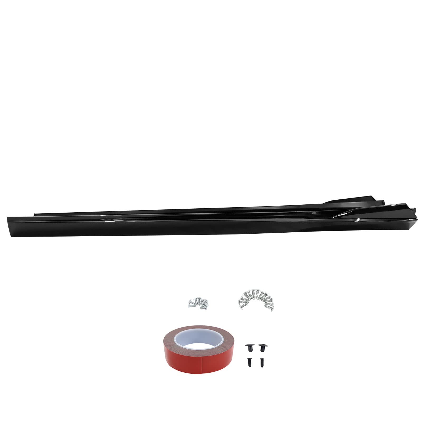 IKON MOTORSPORTS V2 Style Gloss Black PP Side Skirts for 2010-2015 Chevrolet Camaro - Rocker Panel Extension Moulding Splitter (2011 2012 2013 2014 Models) | Perfect for Car Enthusiasts & Street Racing Upgrades