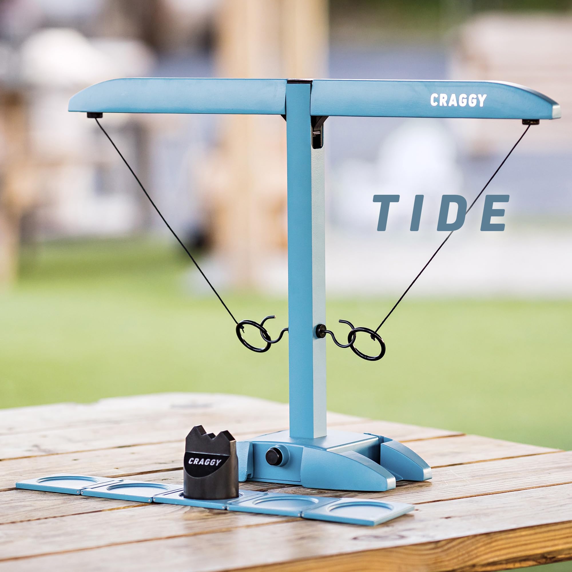 Craggy Games Ring Toss & Ladder Toss Outdoor Game Set - Portable Aluminum Hook and Ring for Backyard, Beach, Camping - Fun Family Party Games for Kids & Adults - Perfect for BBQs, Tailgating and Picnics