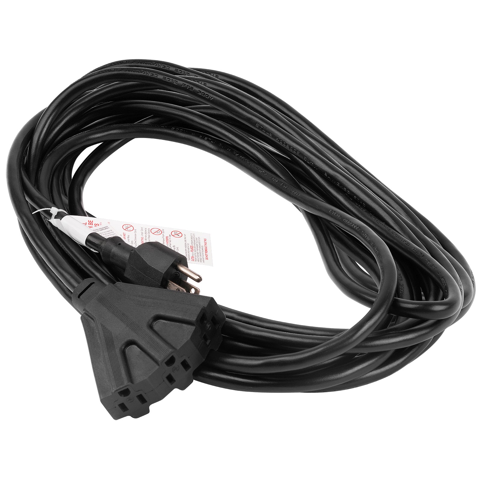 50Ft Heavy Duty Extension Cord with 3 Outlets - EX PRO312 50BLK - Ideal for Home, Office, Workshop & Outdoor Power Needs