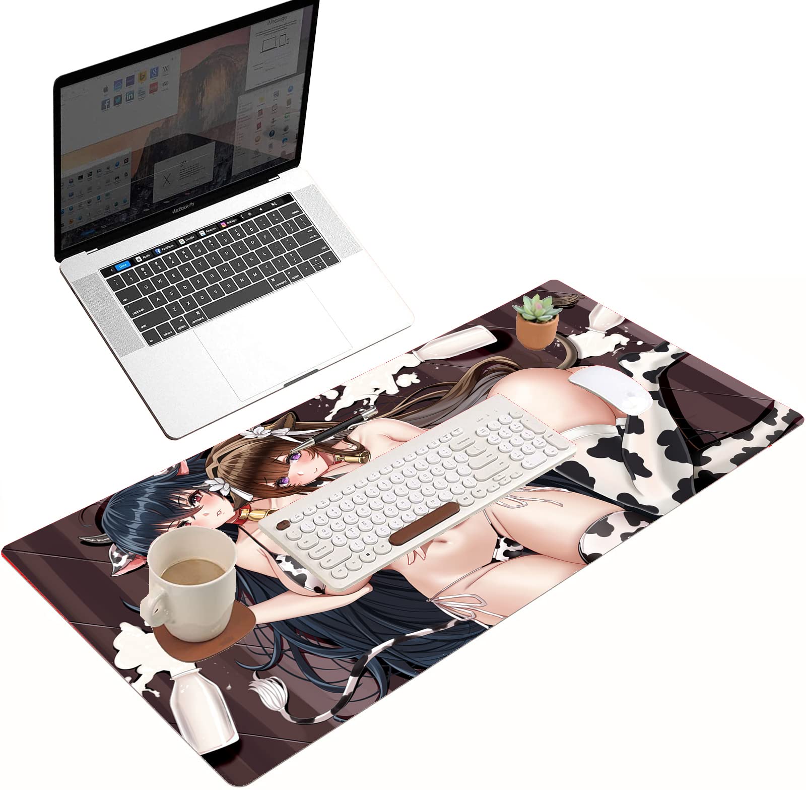 Azur Lane Anime Gaming Mouse Pad - Large 35.43 x 15.74 Inch Non-Slip Desk Mat for PC, Laptop, Home & Office - Cute Anime Girl Design - Perfect for Gamers, Streamers & Anime Fans