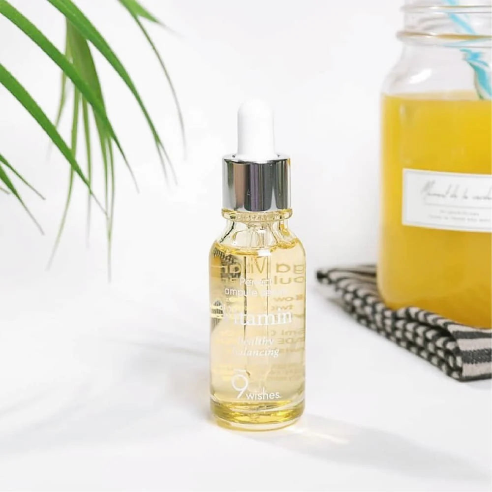 9wishes Mega Vitamin Ampoule Serum 25ml - Hydrating & Brightening Facial Treatment for Glowing Skin | Perfect for Daily Skincare Routine & Anti-Aging Care