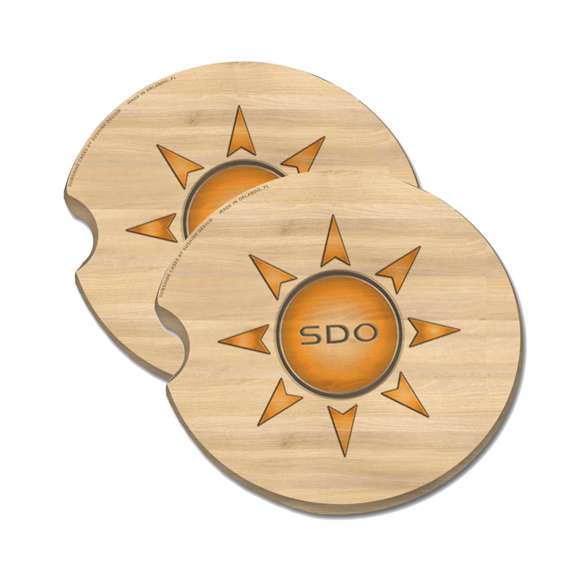 Sunshine Cases Schnauzer Dog Pattern Wood Car Coasters - Set of 2, Fits Car & Truck Cup Holders, Perfect for Home, Office, and Travel Use