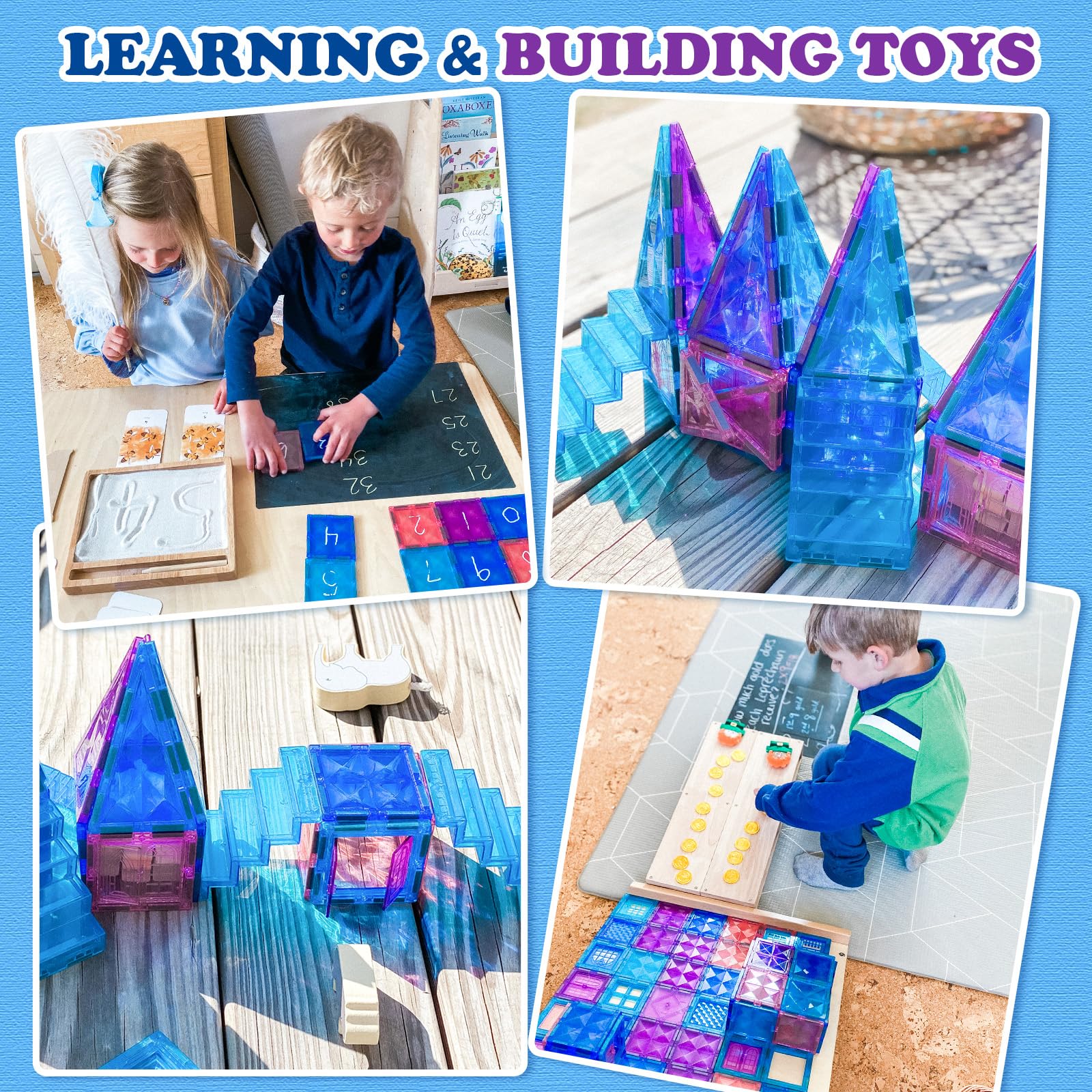 102-Piece Magnetic Building Blocks Set with Stairs & Dolls - Princess Castle Construction Toy for Girls Ages 3-8 | STEM Learning, Creative Play, Birthday & Christmas Gift for Toddlers & Kids | Perfect for Indoor Playtime, Classroom Activities & Family Bonding