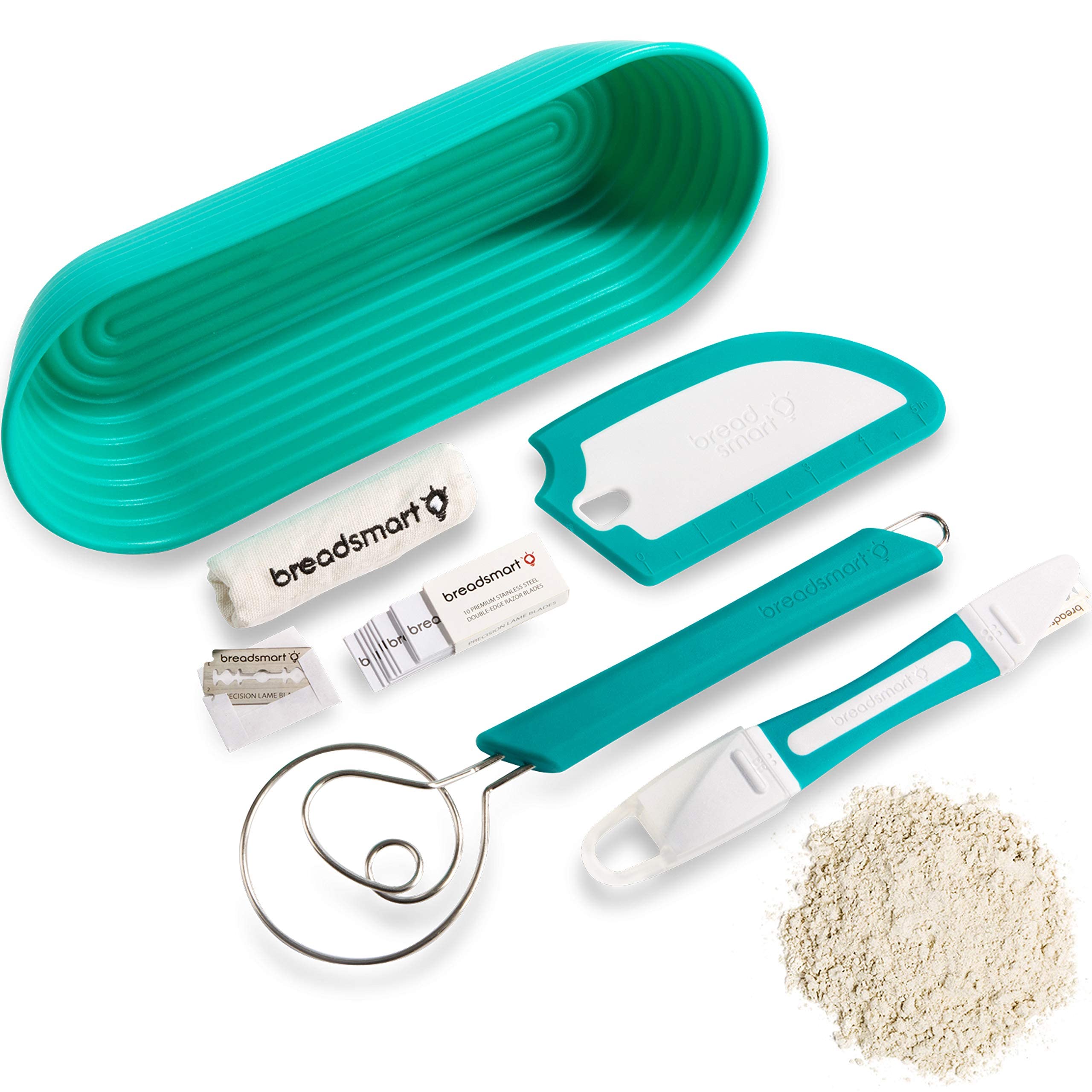 Artisan Sourdough Bread Making Kit - 5-Piece Professional Baking Tools Set with Lame, Dough Scraper, Whisk, Banneton Proofing Basket & Cotton Liner - Perfect for Home Bakers, Bread Enthusiasts & Gift Giving