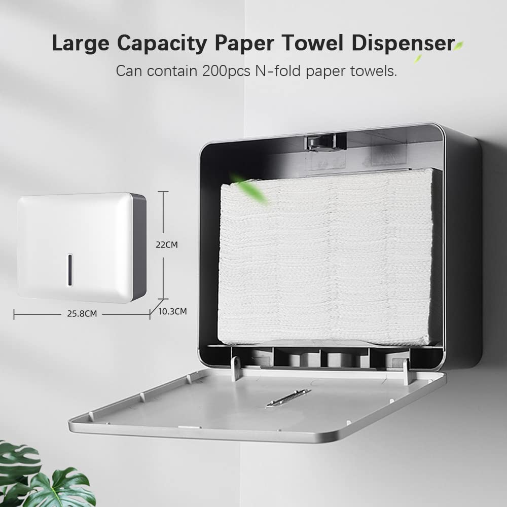 Wall Mount Paper Towel Dispenser with Key Lock - Multifold Hand Towel Holder for Bathroom, Kitchen & Bedroom | Space-Saving & Hygienic Tissue Storage Solution