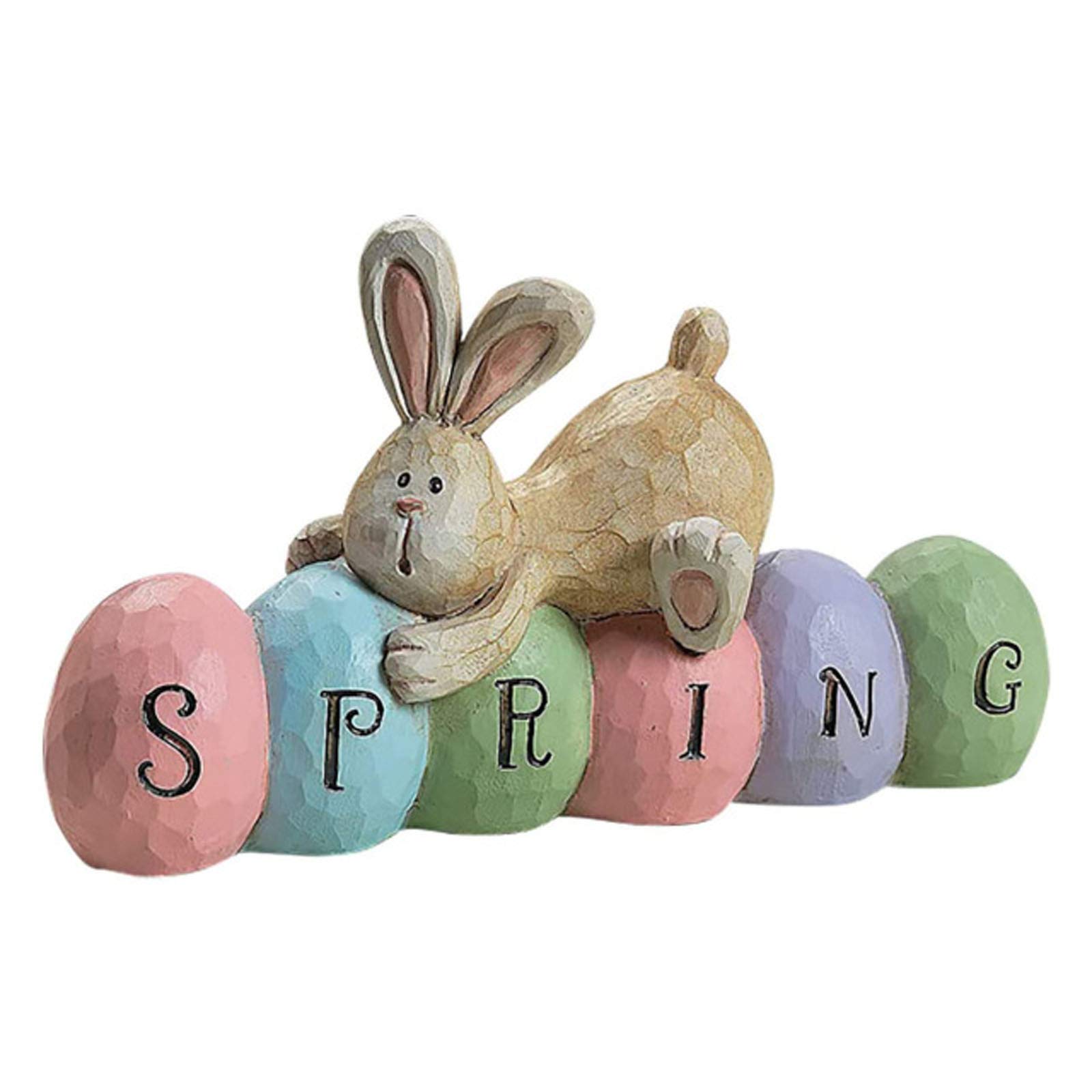 Easter Bunny Figurine Decor - Spring Holiday Sculpture Centerpiece for Tabletop, Home & Easter Decorations | Perfect for Easter Party, Spring Home Decor & Gift Giving