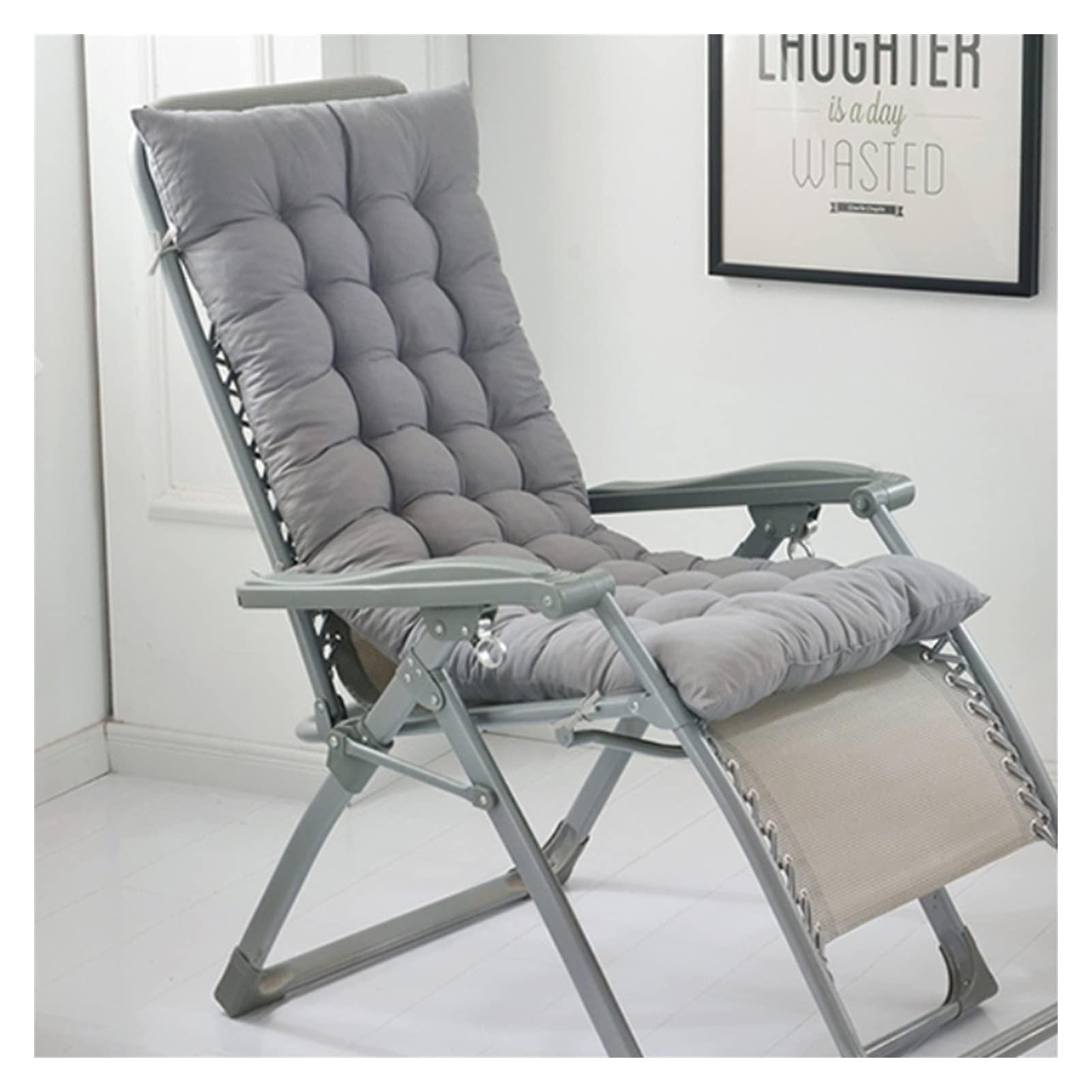 Premium Thick Soft Cotton Outdoor Rocking Chair Cushion - Water Resistant & Comfortable Patio Furniture Cushion (Grey, 175x55cm) - Perfect for Porch, Garden & Backyard Relaxation