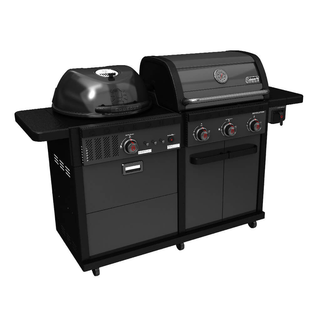 Coleman Revolution Dual Fuel Gas & Charcoal BBQ Grill - Black Matte (REVDFBMA) | Portable Outdoor Grill for Camping, Backyard, Picnics & Tailgating