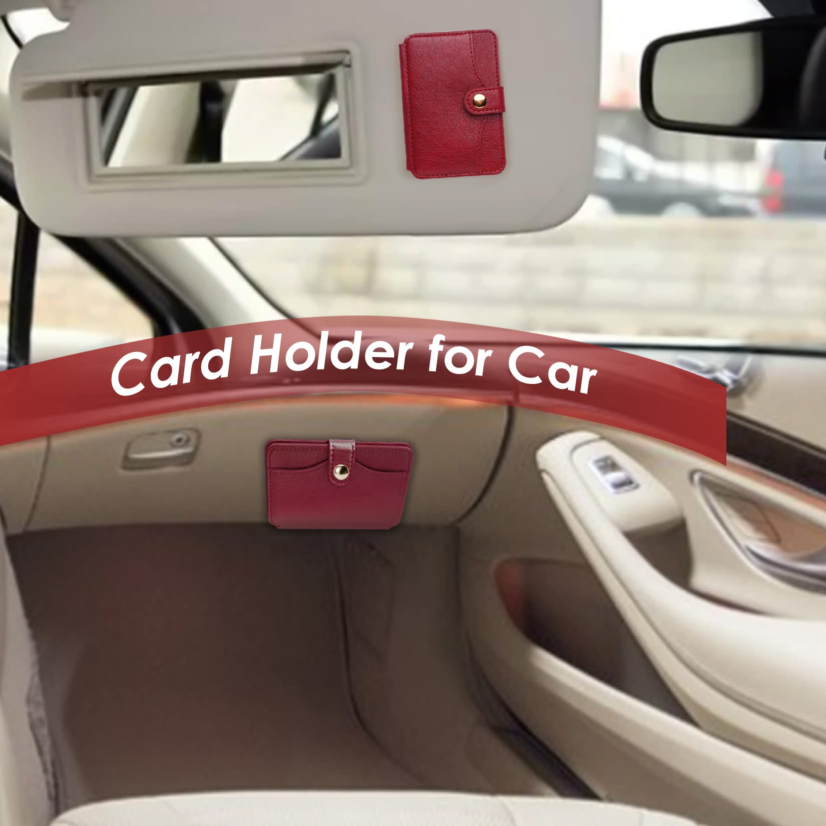 Stick-On Credit Card Holder for iPhone - 3M Adhesive Phone Wallet with Snap Closure | Compatible with Most iPhone Models & Cases (Red) | Perfect for Hands-Free Shopping, Travel & Everyday Use