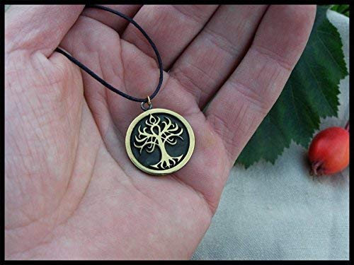 Viking Tree of Life Necklace - Brass Yggdrasil Pendant for Men & Women - Norse Jewelry Gift for Fantasy Lovers