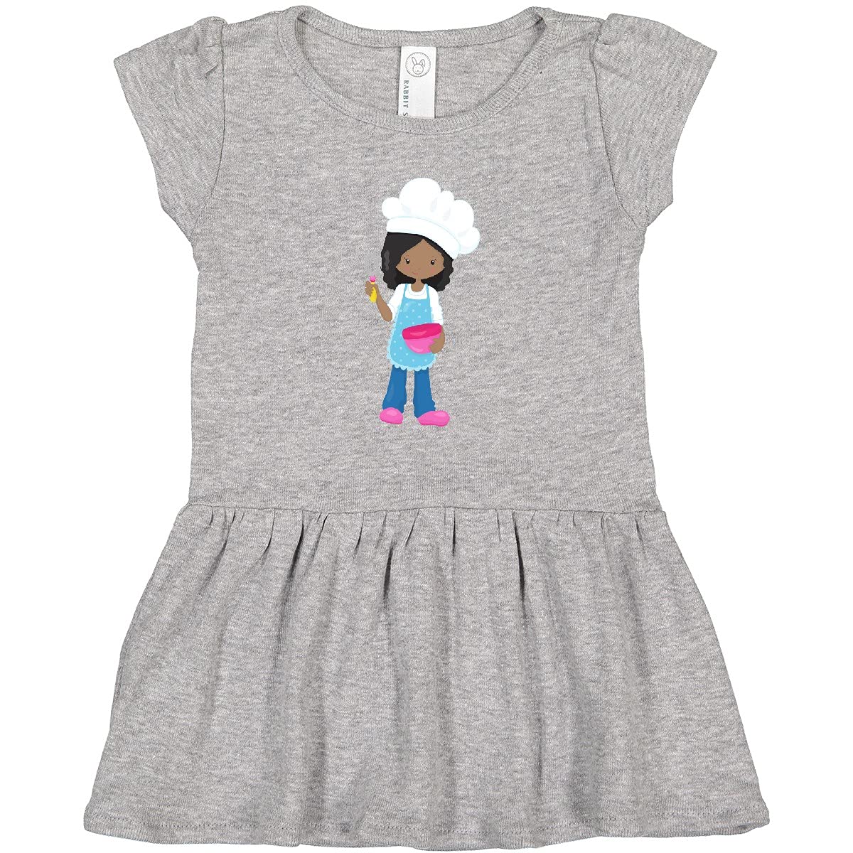 Inktastic African American Girl Baking Baker Pastry Chef Toddler Dress - Cute Outfit for Baking Classes, Birthday Parties & Toddler Fashion
