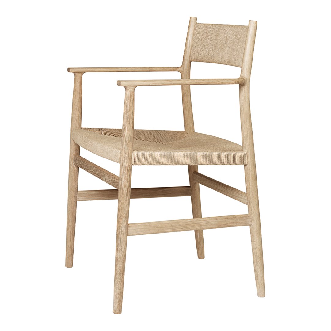 Arv Dining Armchair with Paper Cord Seat - Modern Woven Rattan Chair for Dining Room, Kitchen, or Patio - Comfortable & Stylish Seating Solution