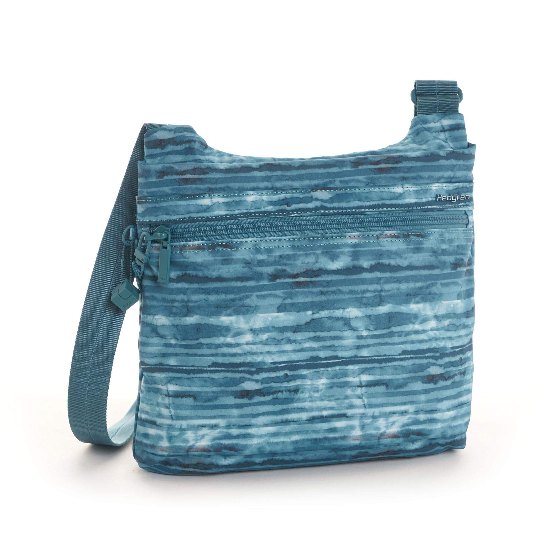 Hedgren Faith RFID Blocking Crossbody Bag for Women - Stylish Aqua Print Design, Secure Anti-Theft Purse for Travel, Shopping & Daily Use