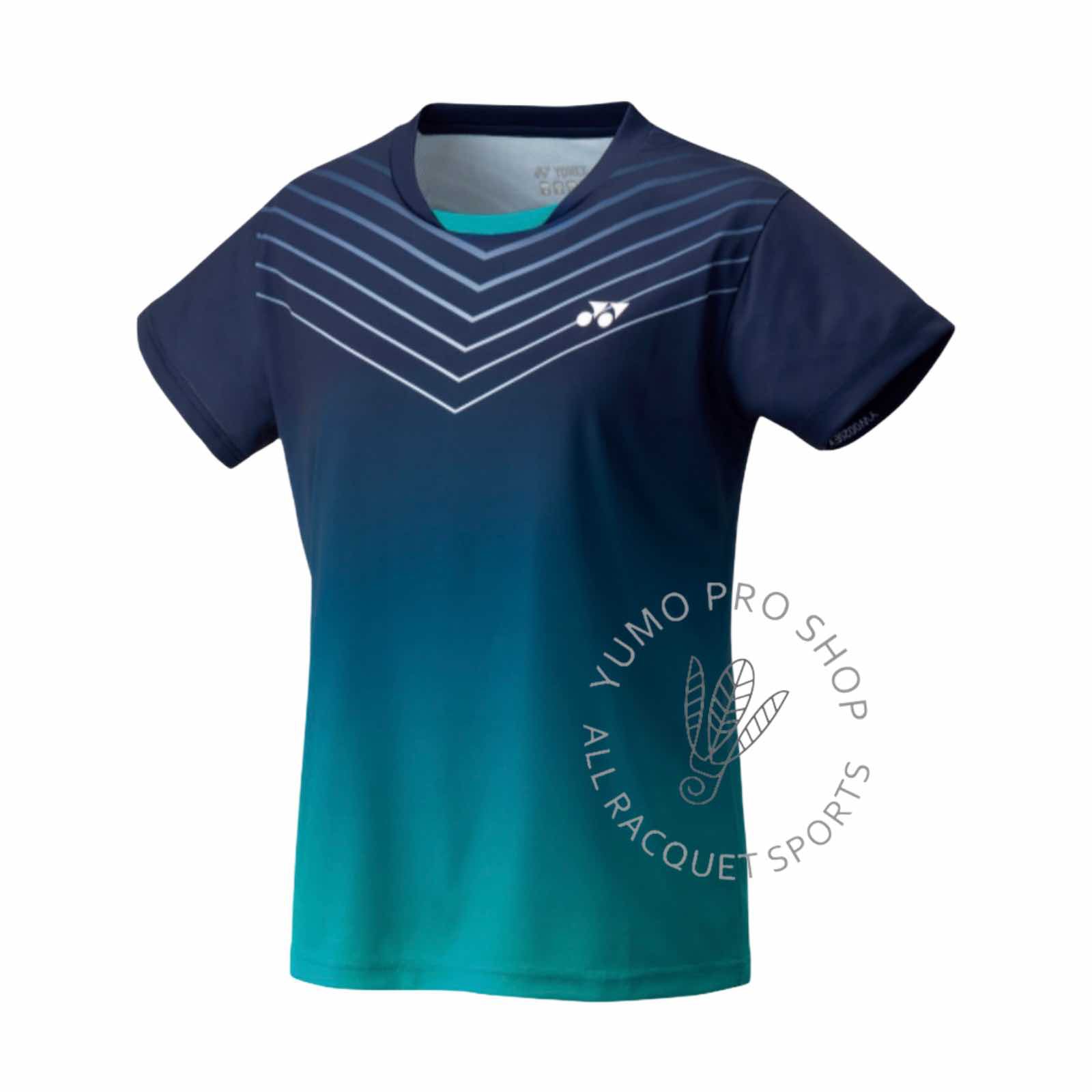 Yonex YW0025 Women's Crew Neck Team Shirt - Denim Navy - Comfortable Tennis & Badminton Sportswear for Training & Competition