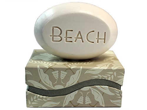 Personalized Scented Soap - Luxury Single Bar Gift Box with 'BEACH' Engraving - Handmade Natural Soap for Spa, Bath & Relaxation - Perfect for Weddings, Birthdays & Self-Care Gifts