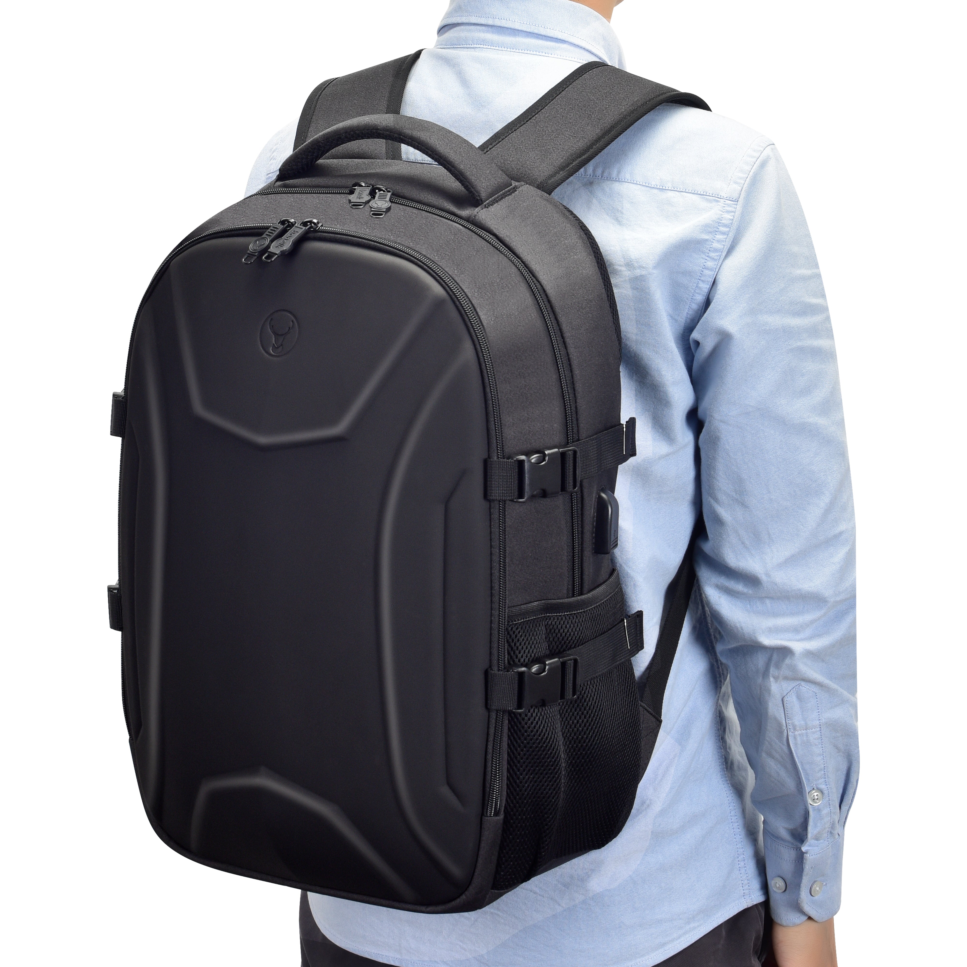 Bonelk Durable 15” 16” Laptop Backpack for Men & Women - Waterproof Travel Backpack with USB Charging Port, Anti-Theft Design - Perfect for Work, School, College & Business Trips (Black)