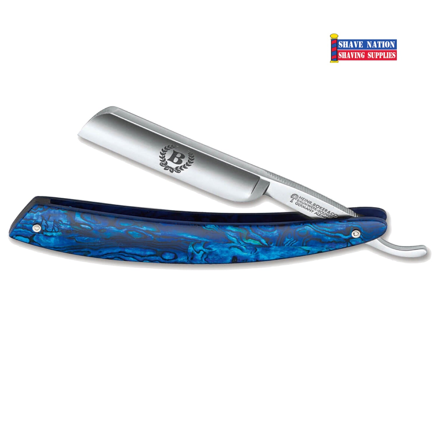 Boker Paua 5/8 Straight Razor French Point - Premium Stainless Steel Shaving Razor for Men - Perfect for Barber Shops & Classic Wet Shaving at Home