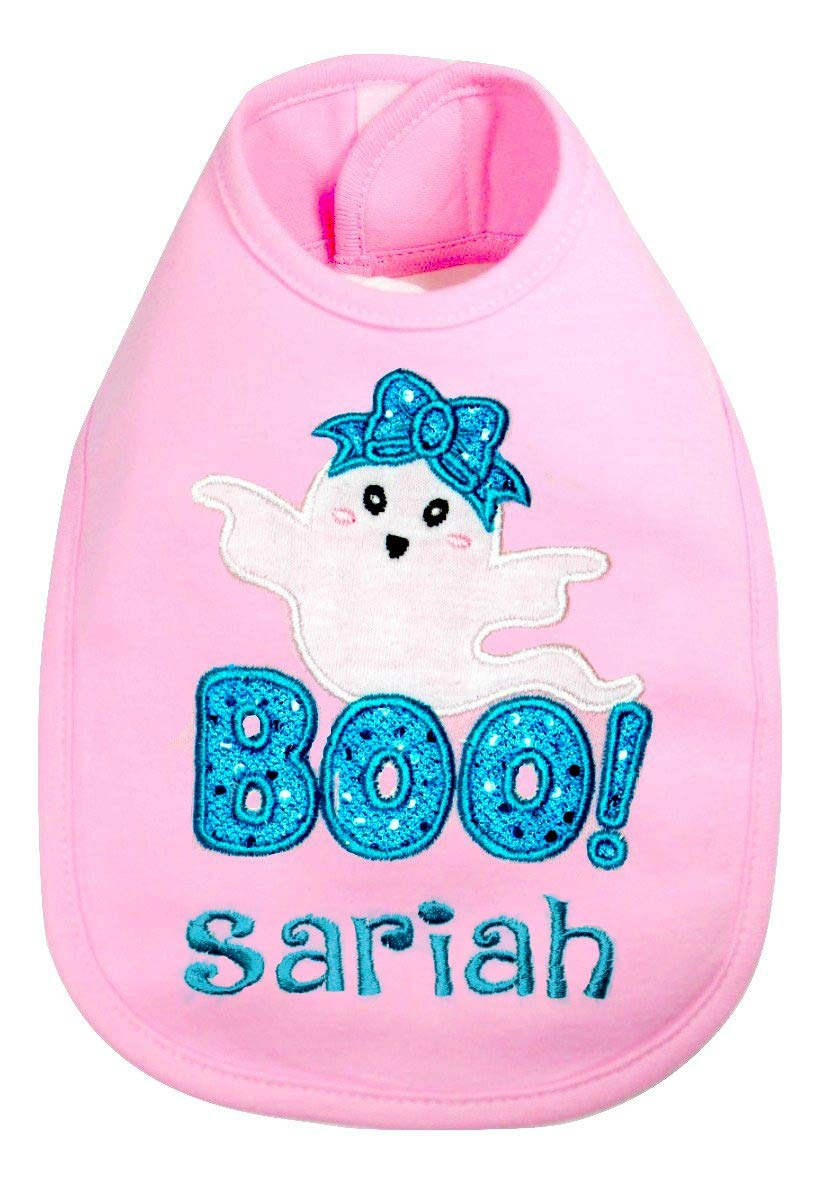 Personalized Halloween Baby Girl Bib with Custom Name - Cute & Soft Drool Bib for Infants & Toddlers - Perfect for Halloween Parties, Photo Shoots & Everyday Use