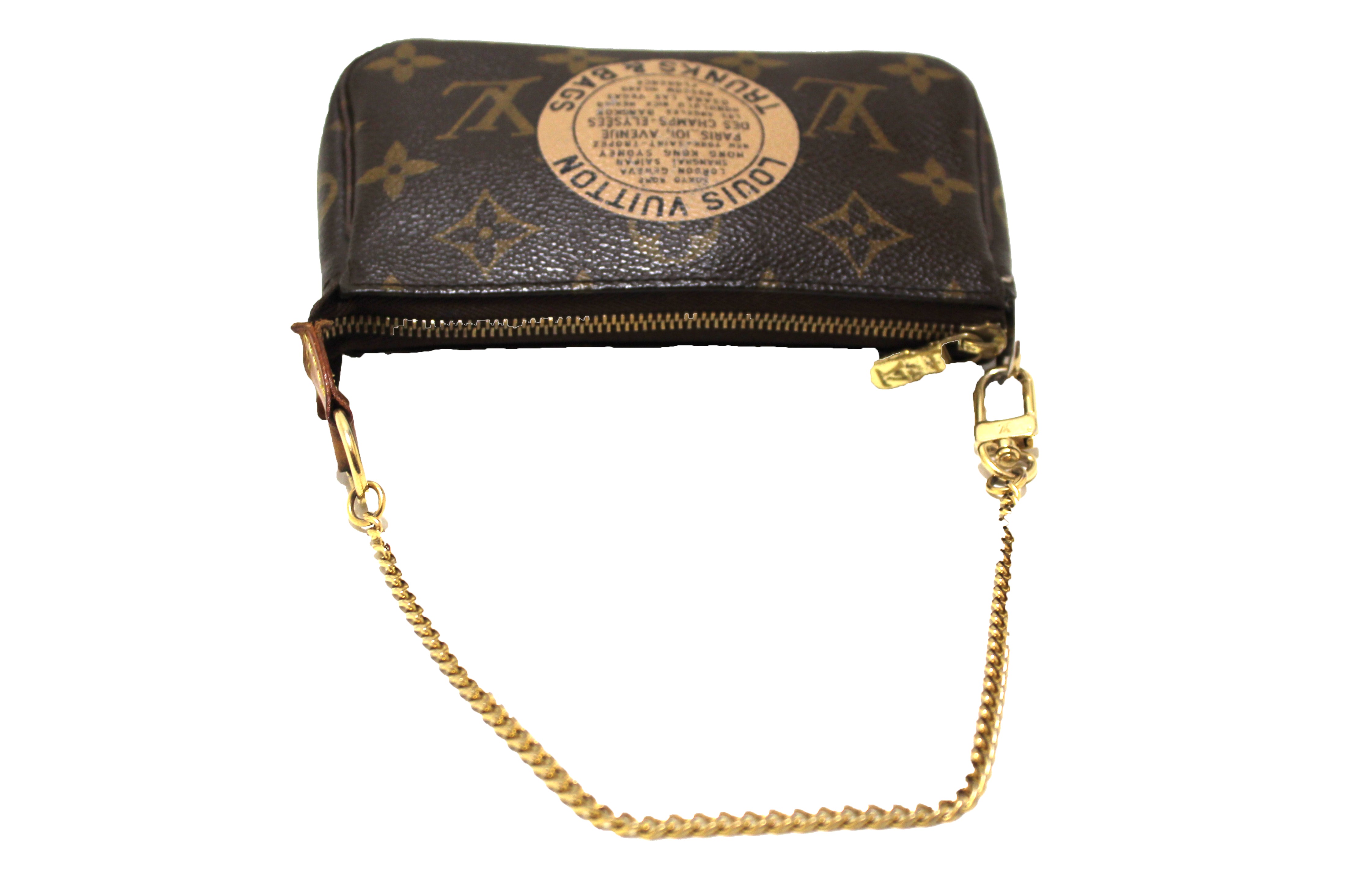 Authentic Louis Vuitton Monogram Canvas Mini Pochette Bag - Classic Trunks Collection | Perfect for Everyday Use, Travel & Special Occasions
