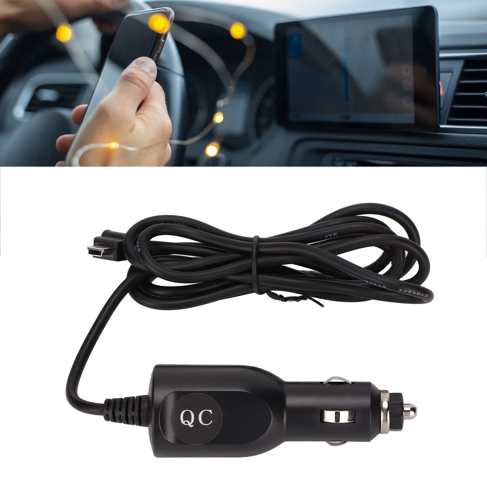 TomTom XL One GPS Car Charger - 1.5m 12V/24V Vehicle Power Charging Cable Replacement for TomTom GPS Devices | Perfect for Road Trips & Navigation