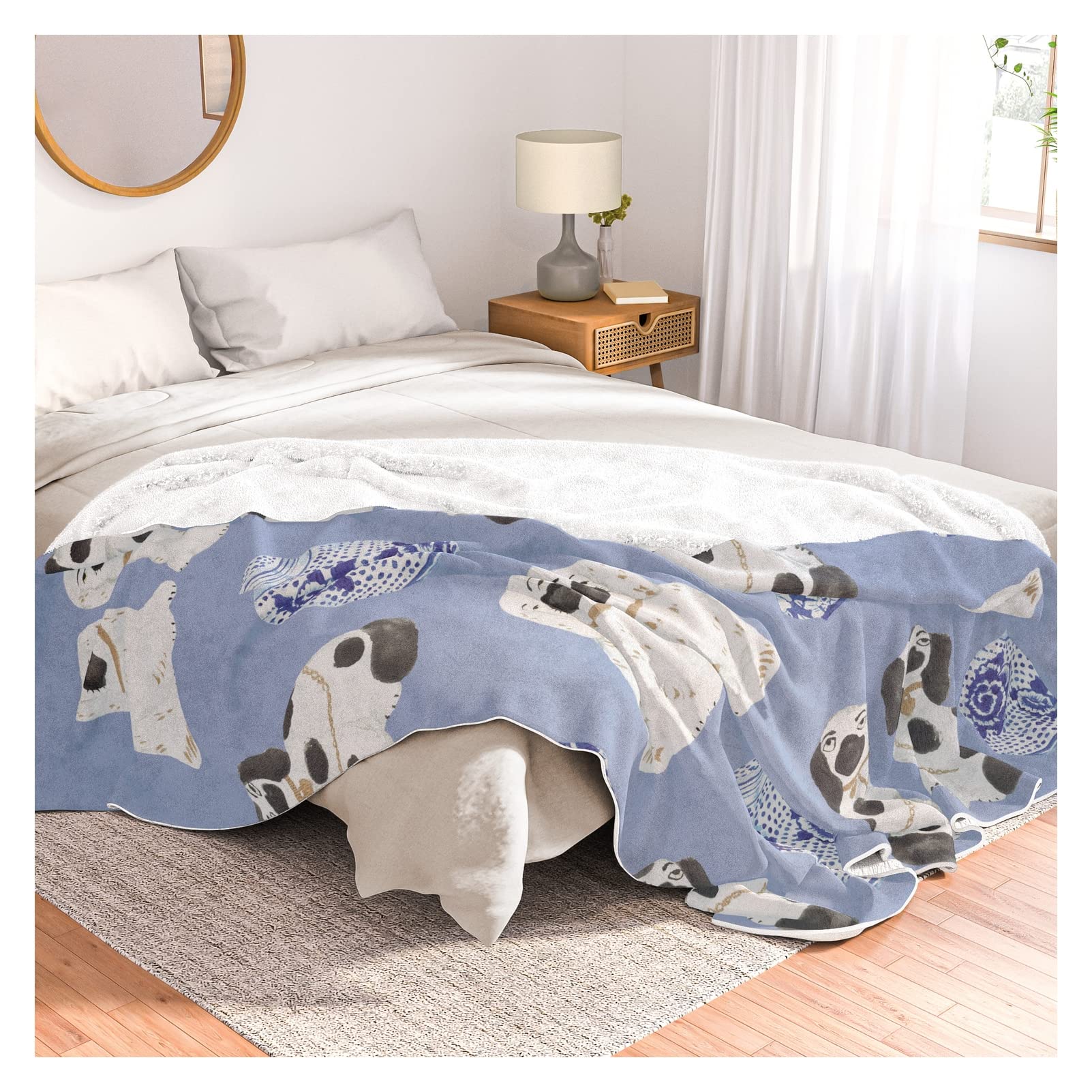 Staffordshire Dogs & Ginger Jars No.1 Vintage Throw Blanket - 88x104 Inch Large Cozy Blanket for Sofa, Bed & Home Decor - Society6 Artist Collection