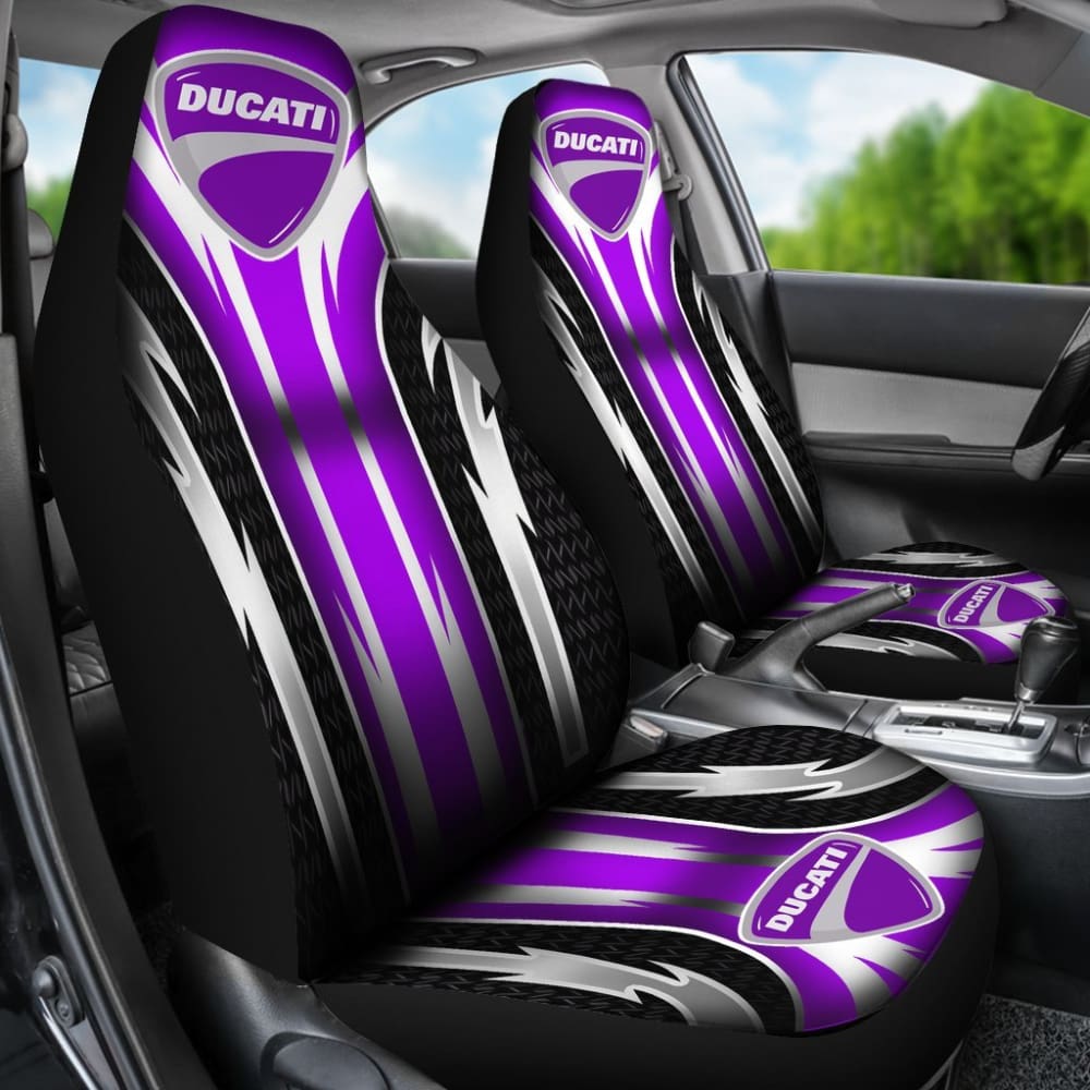 Ducati Motorcycle Seat Covers - 2 Front Purple PU Leather Replacement Covers (Part #144627) for Comfort & Style - Perfect for Daily Commuting, Road Trips & Bike Shows