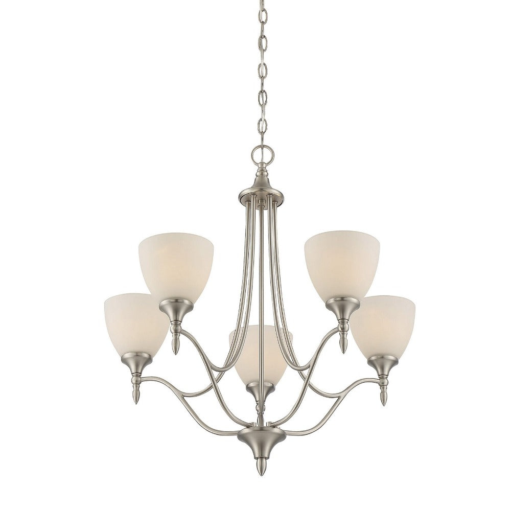 5-Light Modern Chandelier for Dining Room - Elegant Crystal Ceiling Light Fixture with Adjustable Height, Perfect for Home Decor, Living Room, Bedroom, and Entryway Lighting