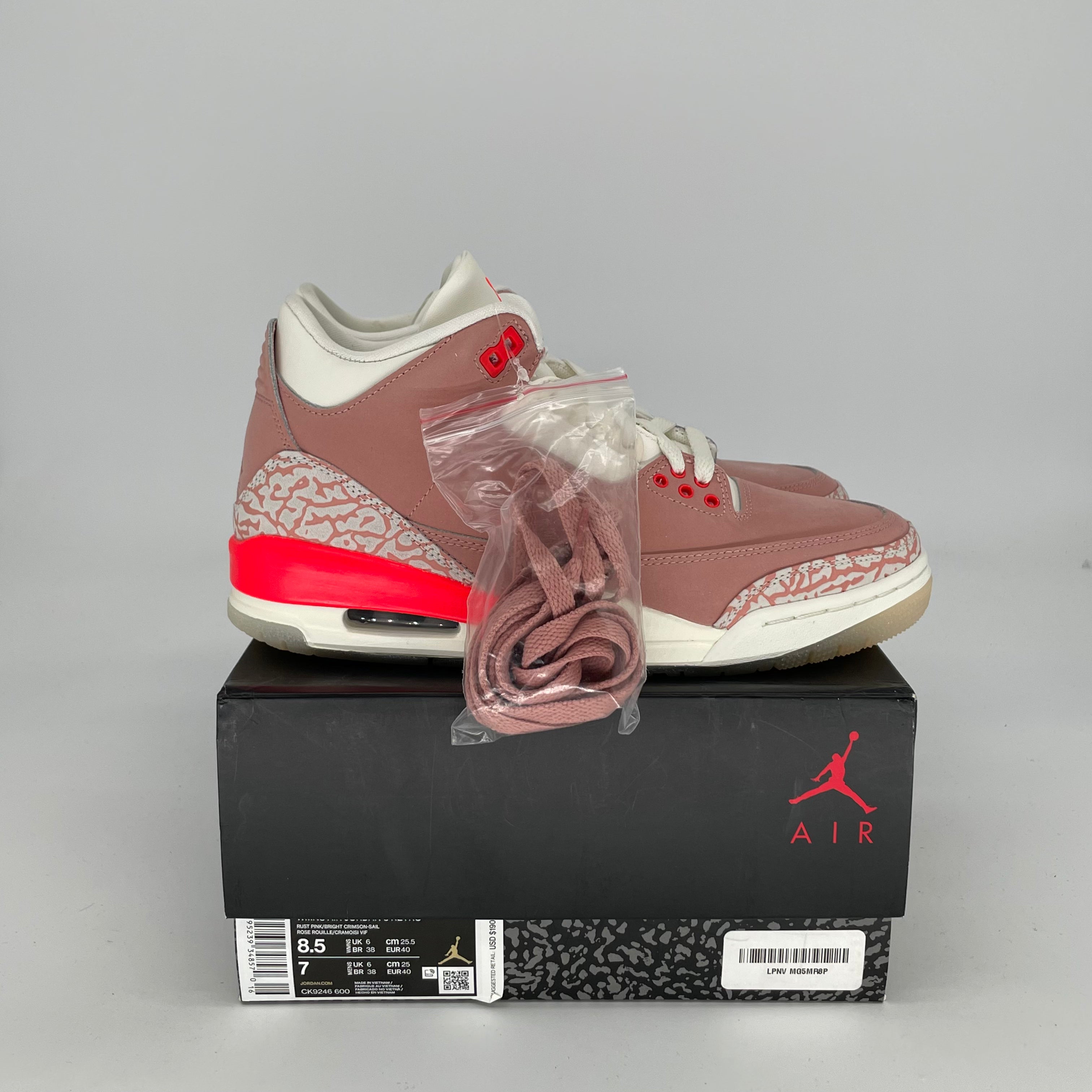 AIR JORDAN 3 Retro Rust Pink Women's Shoes Size 7/8.5W - Style CK9246-600 | Basketball Sneakers & Casual Wear for Women