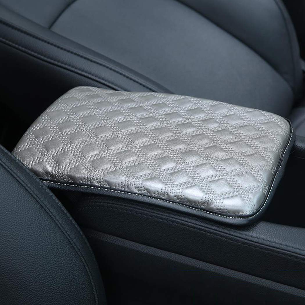 Universal PU Leather Car Center Console Cover Pad - Soft Armrest Cushion Protector for Comfort & Style (Gray) | Perfect for Long Drives, Road Trips & Daily Commute