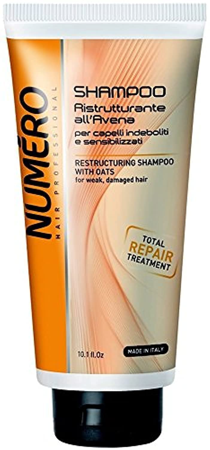 Numero Restructuring Shampoo with Oats - 10.1 fl.oz | Hydrating & Repairing Hair Treatment for Damaged Hair | Perfect for Dry, Brittle Hair Care Routine at Home or Salon